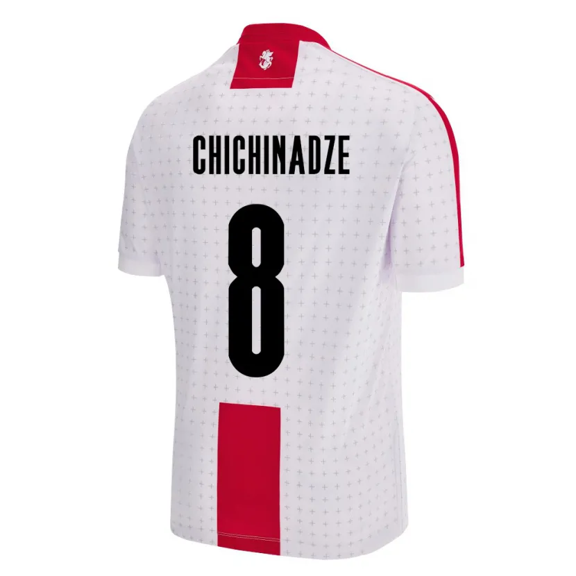 Danxen Uomo Maglia Georgia Lela Chichinadze #8 Bianco Kit Gara Home 24-26 Maglietta