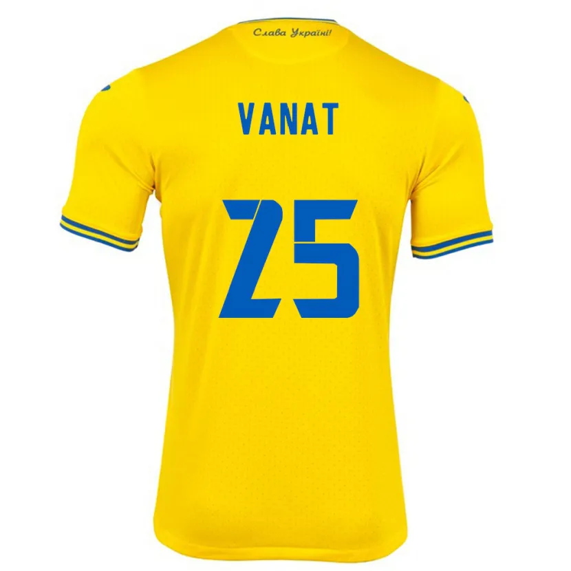 Danxen Uomo Maglia Ucraina Vladyslav Vanat #25 Giallo Kit Gara Home 24-26 Maglietta