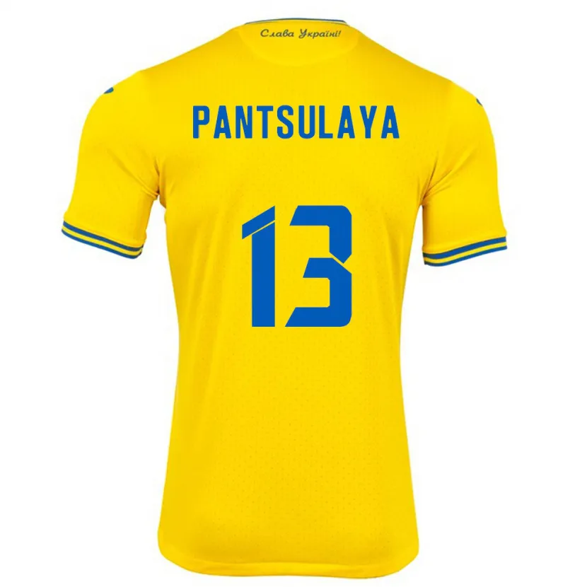 Danxen Uomo Maglia Ucraina Natiya Pantsulaya #13 Giallo Kit Gara Home 24-26 Maglietta