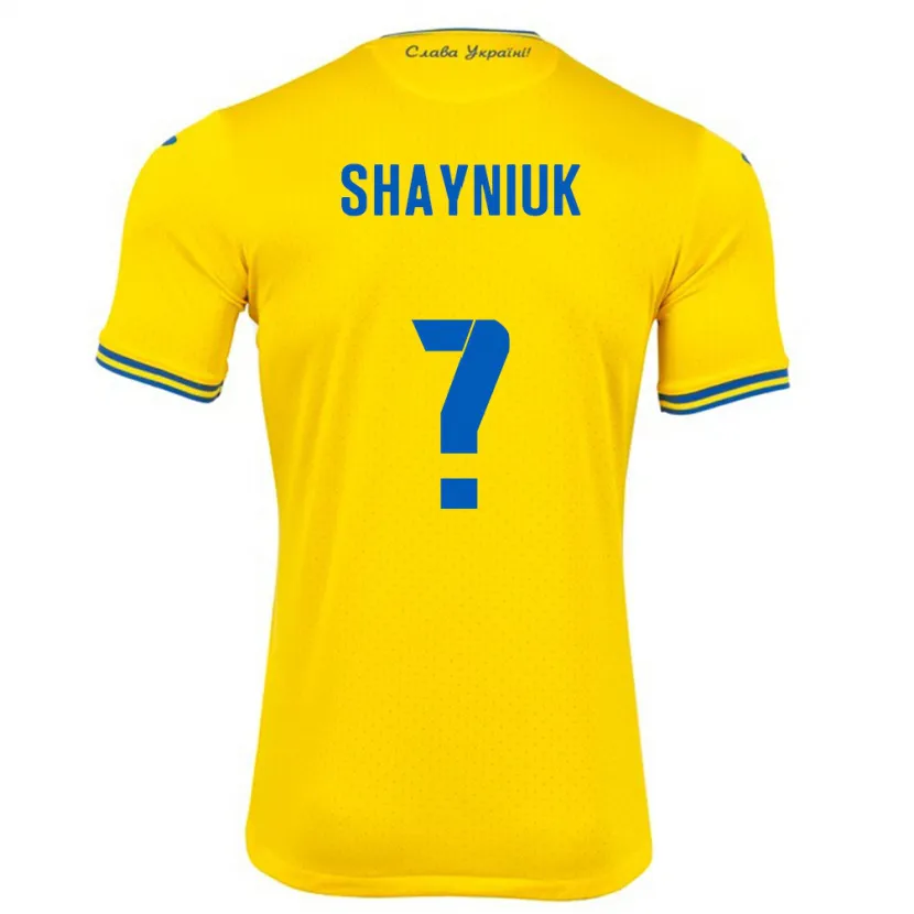 Danxen Uomo Maglia Ucraina Marina Shayniuk #0 Giallo Kit Gara Home 24-26 Maglietta