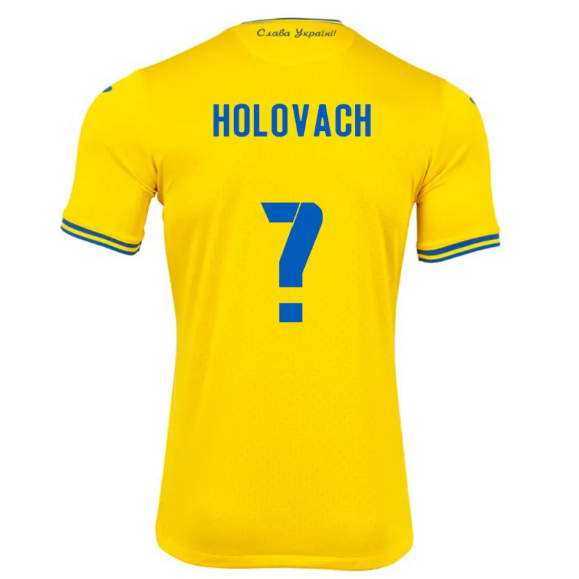 Danxen Uomo Maglia Ucraina Viktoriya Holovach #0 Giallo Kit Gara Home 24-26 Maglietta