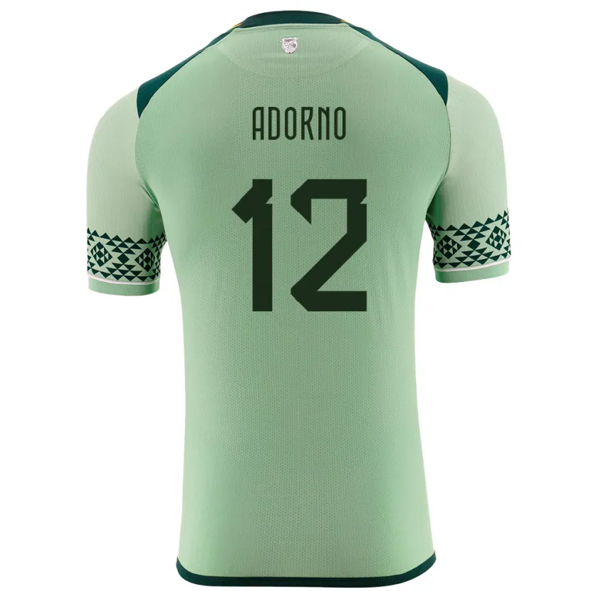 Danxen Uomo Maglia Bolivia Carlos Adorno #12 Verde Chiaro Kit Gara Home 24-26 Maglietta