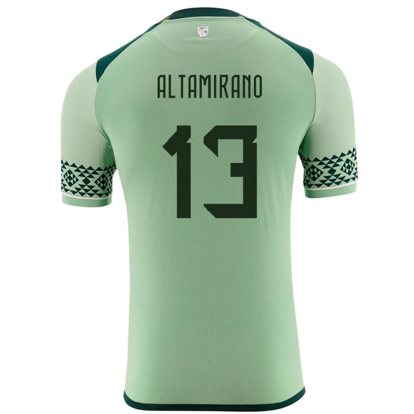 Danxen Uomo Maglia Bolivia Sebastian Altamirano #13 Verde Chiaro Kit Gara Home 24-26 Maglietta