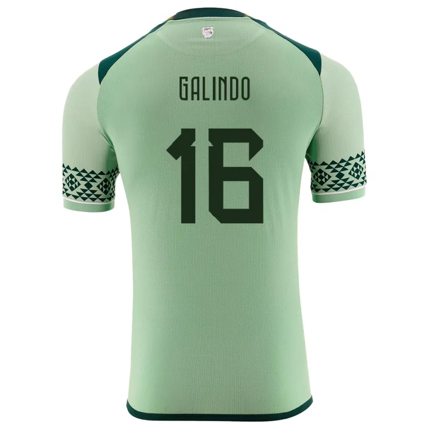 Danxen Uomo Maglia Bolivia Matías Galindo #16 Verde Chiaro Kit Gara Home 24-26 Maglietta