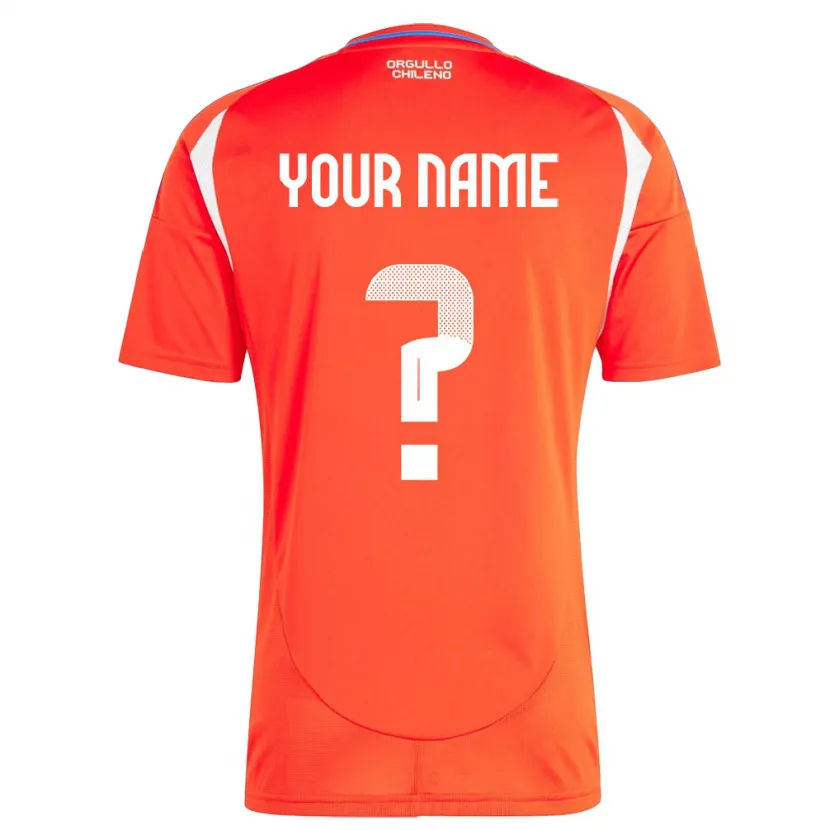 Danxen Uomo Maglia Cile Il Tuo Nome #0 Rosso Kit Gara Home 24-26 Maglietta