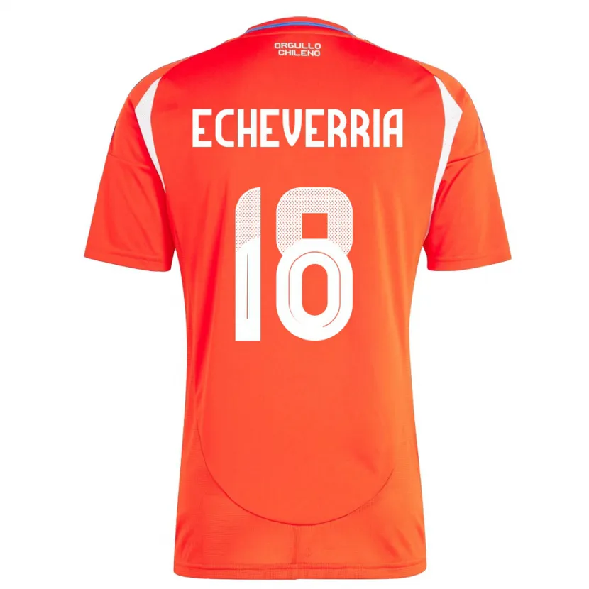 Danxen Uomo Maglia Cile Rodrigo Echeverría #18 Rosso Kit Gara Home 24-26 Maglietta