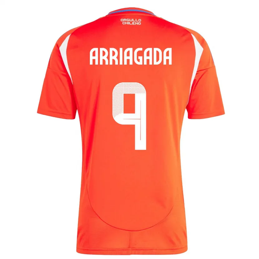 Danxen Uomo Maglia Cile Luciano Arriagada #9 Rosso Kit Gara Home 24-26 Maglietta