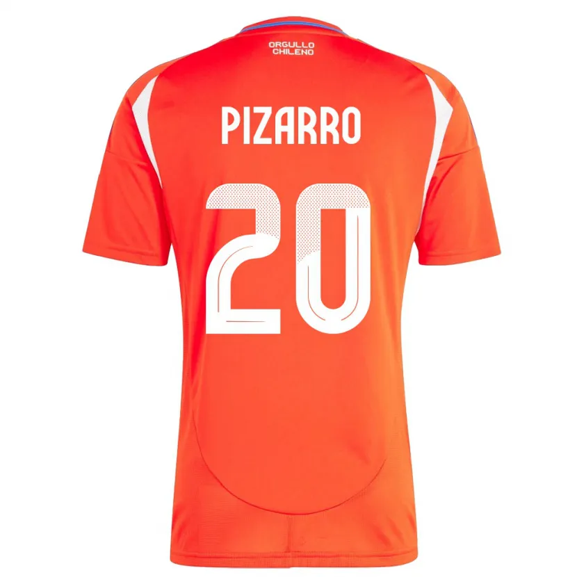 Danxen Uomo Maglia Cile Damián Pizarro #20 Rosso Kit Gara Home 24-26 Maglietta