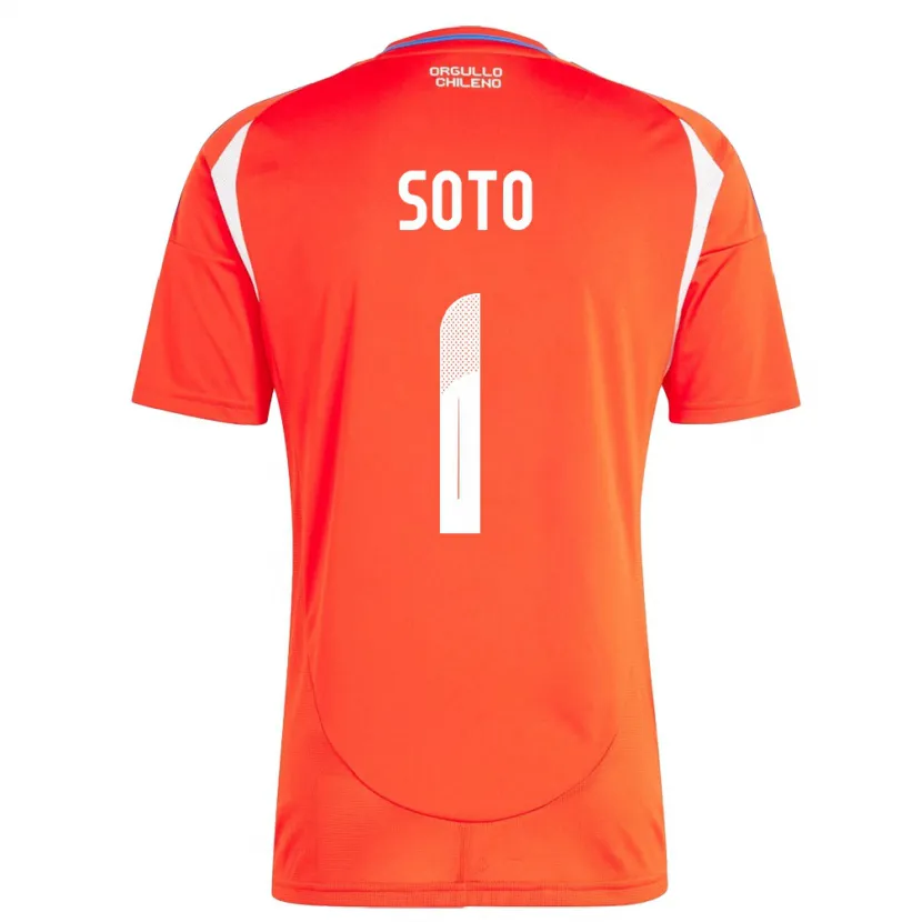 Danxen Uomo Maglia Cile Fernando Soto #1 Rosso Kit Gara Home 24-26 Maglietta