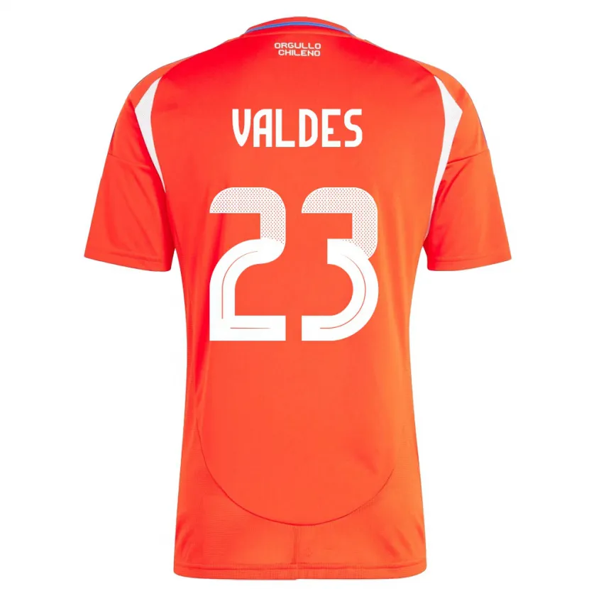 Danxen Uomo Maglia Cile Francisco Valdés #23 Rosso Kit Gara Home 24-26 Maglietta