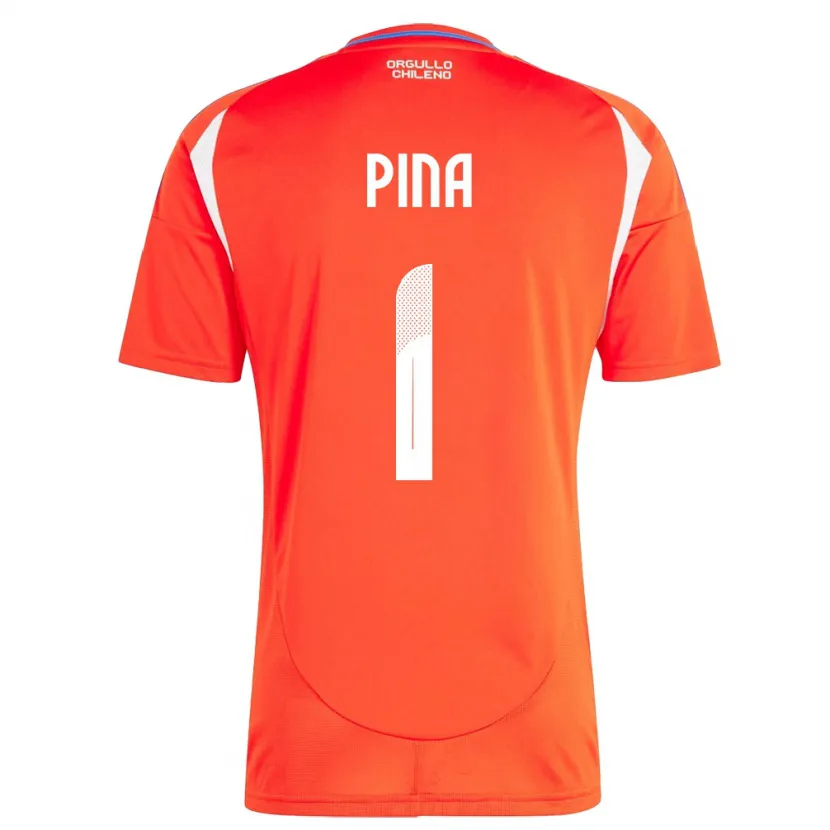 Danxen Uomo Maglia Cile Cristóbal Piña #1 Rosso Kit Gara Home 24-26 Maglietta