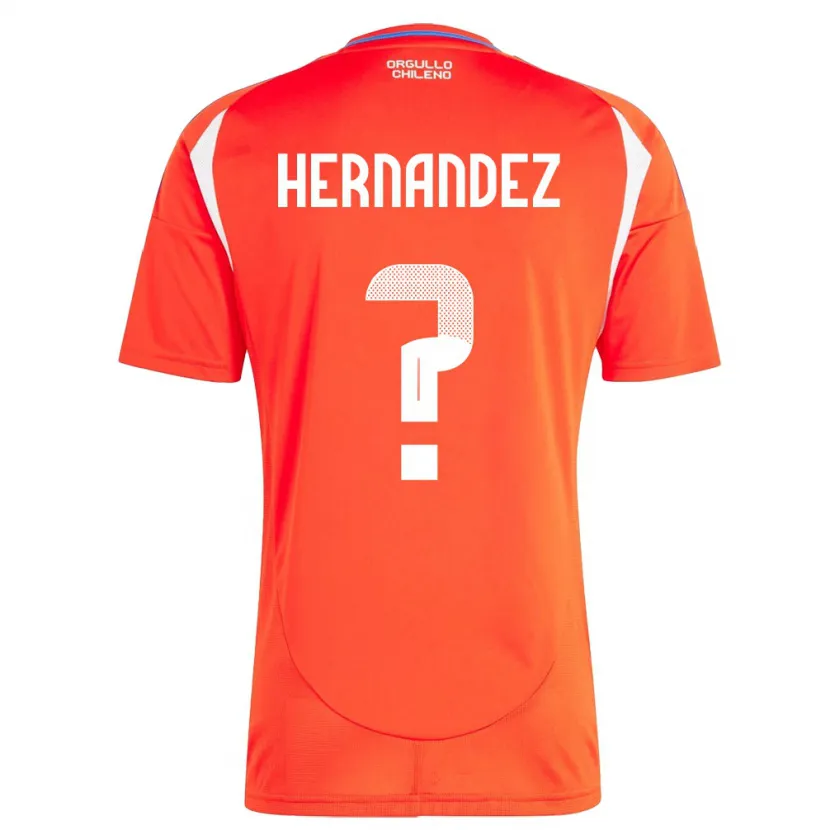 Danxen Uomo Maglia Cile Camilo Hernández #0 Rosso Kit Gara Home 24-26 Maglietta