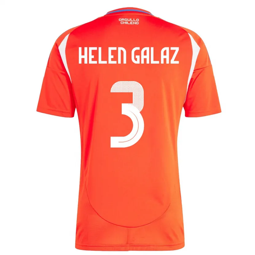 Danxen Uomo Maglia Cile Su Helen Galaz #3 Rosso Kit Gara Home 24-26 Maglietta