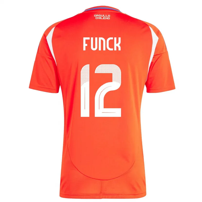 Danxen Uomo Maglia Cile Martina Funck #12 Rosso Kit Gara Home 24-26 Maglietta