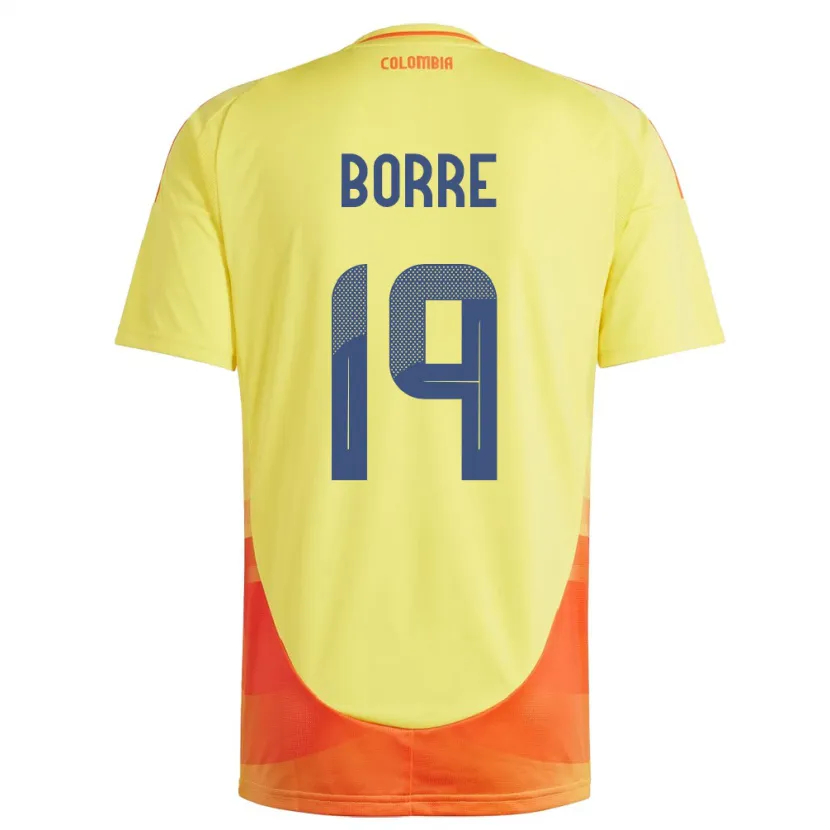 Danxen Uomo Maglia Colombia Rafael Borré #19 Giallo Kit Gara Home 24-26 Maglietta