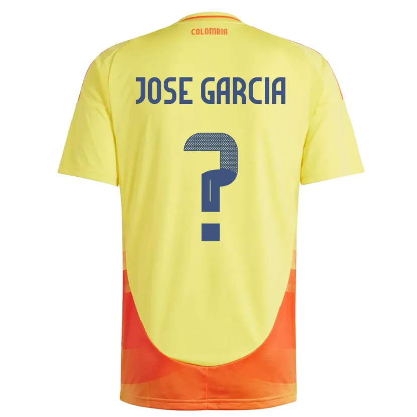 Danxen Uomo Maglia Colombia José García #0 Giallo Kit Gara Home 24-26 Maglietta
