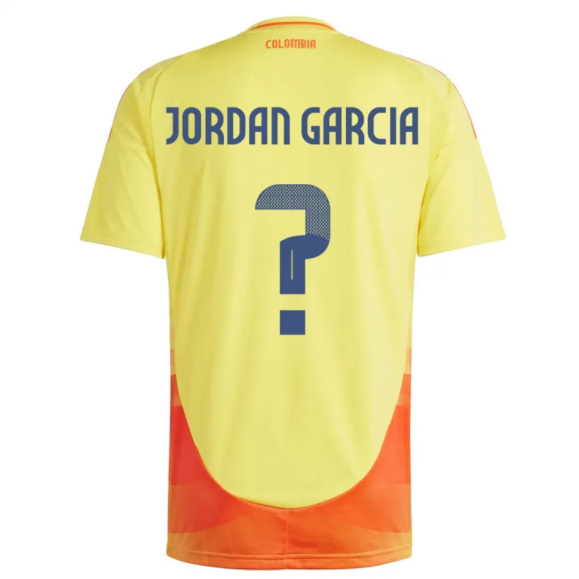 Danxen Uomo Maglia Colombia Jordan García #0 Giallo Kit Gara Home 24-26 Maglietta