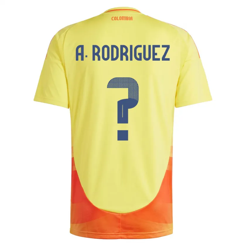 Danxen Uomo Maglia Colombia Andrés Rodríguez #0 Giallo Kit Gara Home 24-26 Maglietta