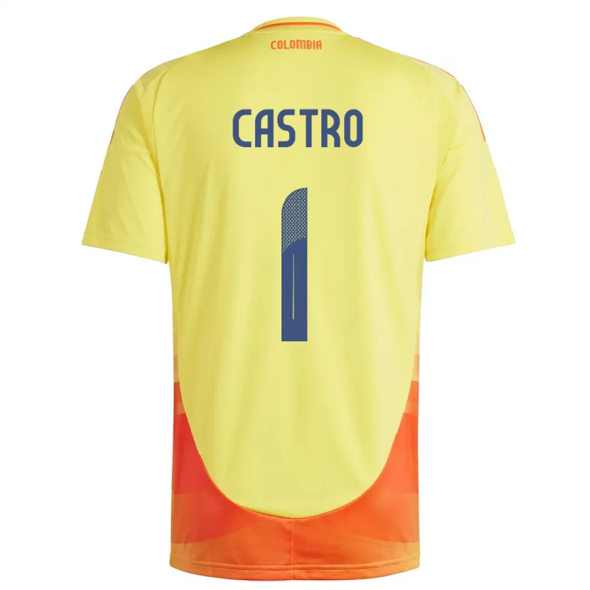 Danxen Uomo Maglia Colombia Danny Castro #1 Giallo Kit Gara Home 24-26 Maglietta