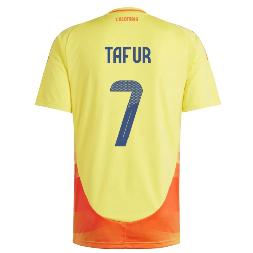 Danxen Uomo Maglia Colombia Luis Tafur #7 Giallo Kit Gara Home 24-26 Maglietta