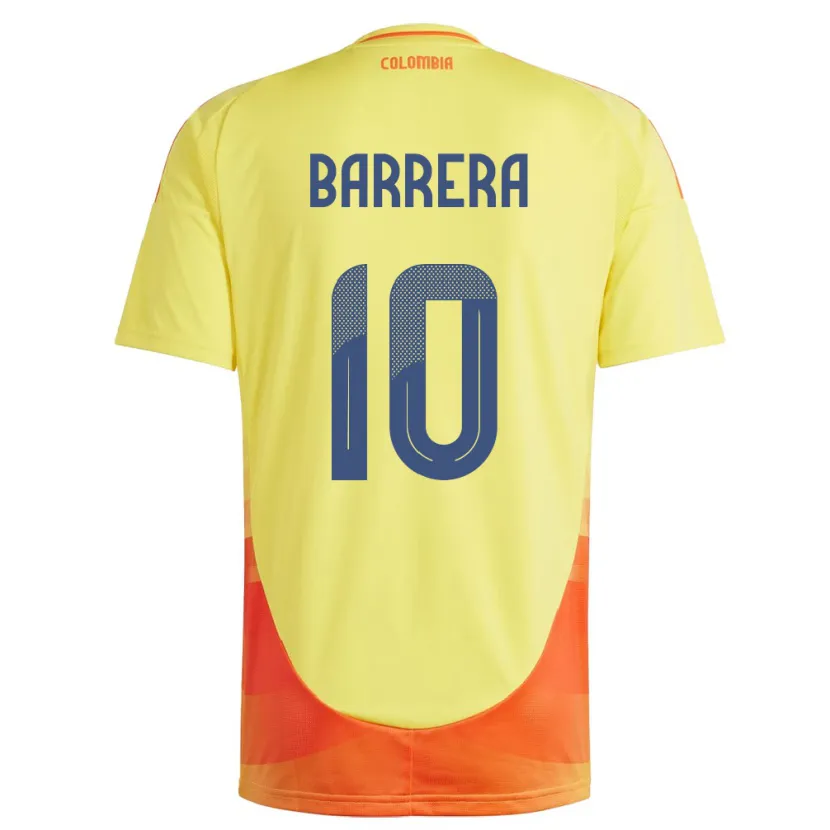 Danxen Uomo Maglia Colombia Jordan Barrera #10 Giallo Kit Gara Home 24-26 Maglietta