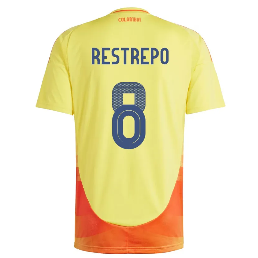 Danxen Uomo Maglia Colombia Marcela Restrepo #8 Giallo Kit Gara Home 24-26 Maglietta