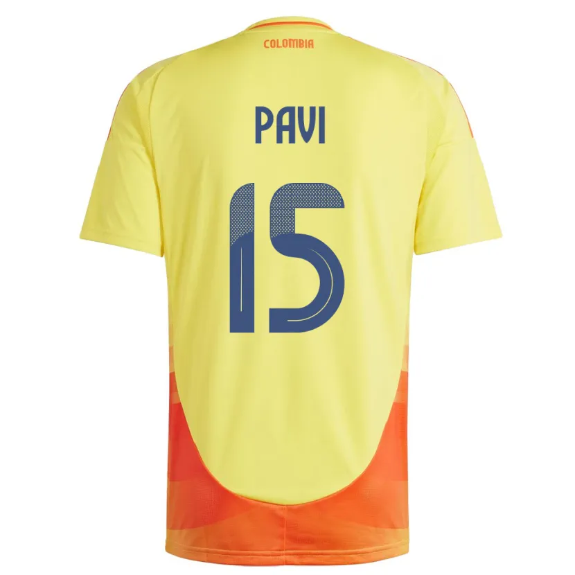 Danxen Uomo Maglia Colombia Manuela Paví #15 Giallo Kit Gara Home 24-26 Maglietta