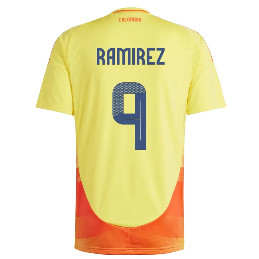 Danxen Uomo Maglia Colombia Mayra Ramírez #9 Giallo Kit Gara Home 24-26 Maglietta