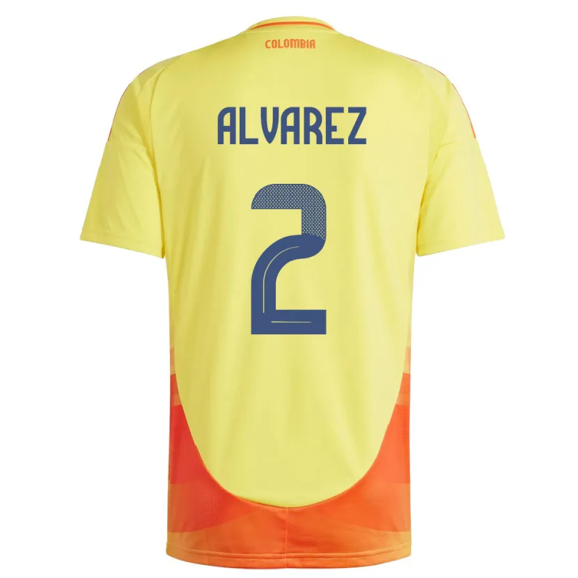 Danxen Uomo Maglia Colombia Mary Álvarez #2 Giallo Kit Gara Home 24-26 Maglietta