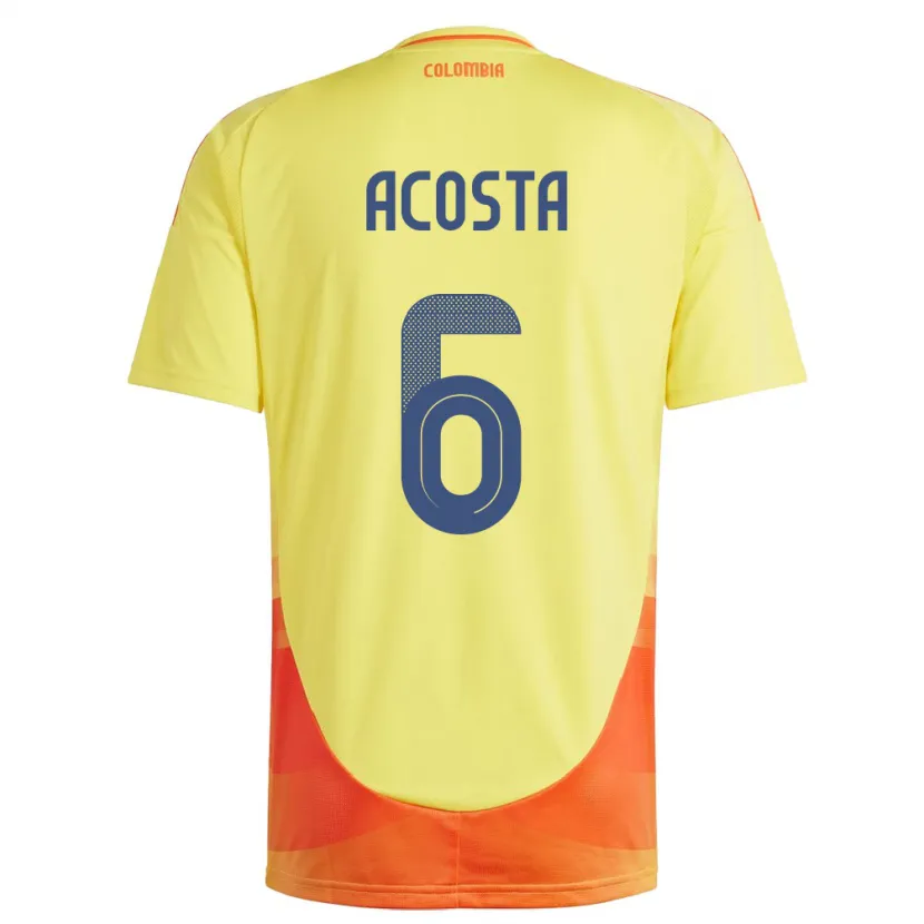 Danxen Uomo Maglia Colombia Viviana Acosta #6 Giallo Kit Gara Home 24-26 Maglietta