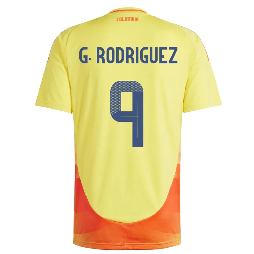 Danxen Uomo Maglia Colombia Gabriela Rodríguez #9 Giallo Kit Gara Home 24-26 Maglietta