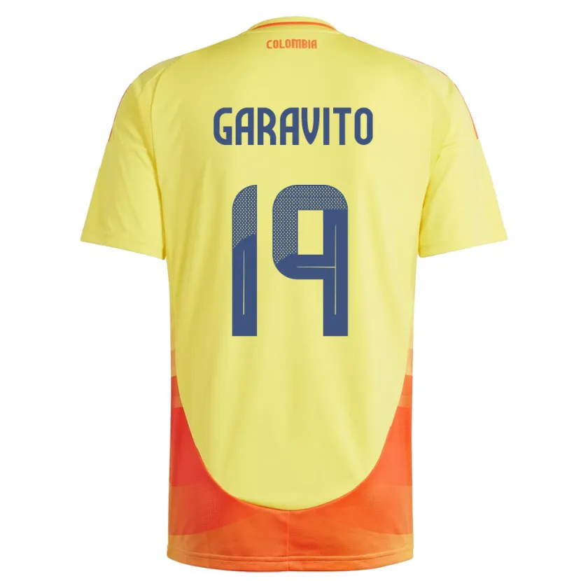 Danxen Uomo Maglia Colombia Laura Garavito #19 Giallo Kit Gara Home 24-26 Maglietta