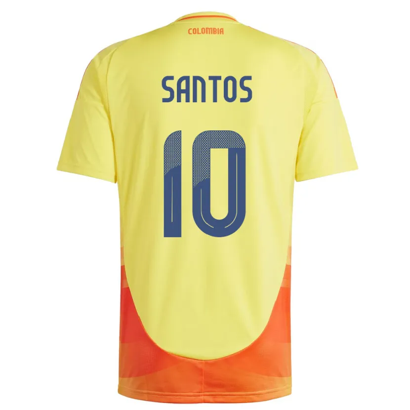 Danxen Uomo Maglia Colombia Leicy Santos #10 Giallo Kit Gara Home 24-26 Maglietta