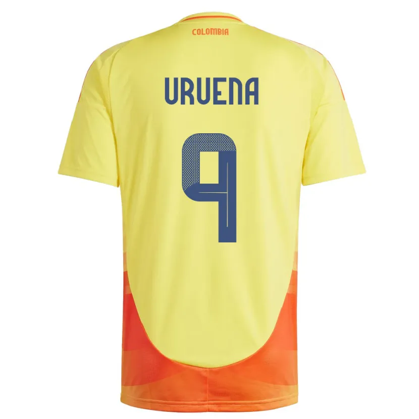 Danxen Uomo Maglia Colombia Gabriela Urueña #9 Giallo Kit Gara Home 24-26 Maglietta