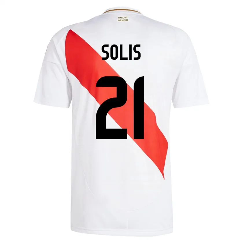 Danxen Uomo Maglia Perù Renato Solís #21 Bianco Kit Gara Home 24-26 Maglietta