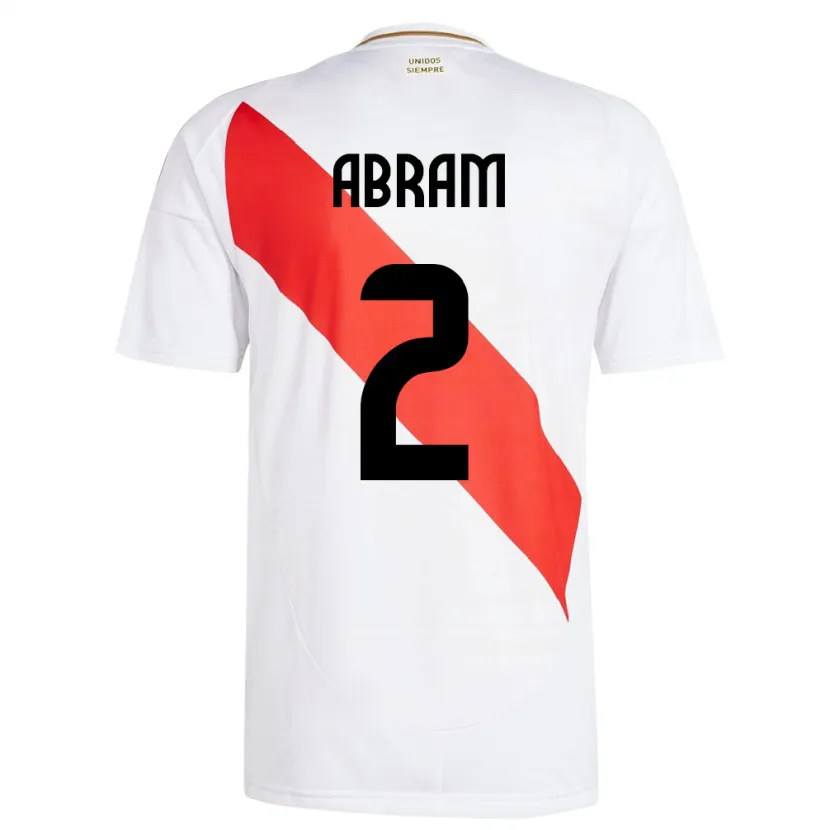 Danxen Uomo Maglia Perù Luis Abram #2 Bianco Kit Gara Home 24-26 Maglietta