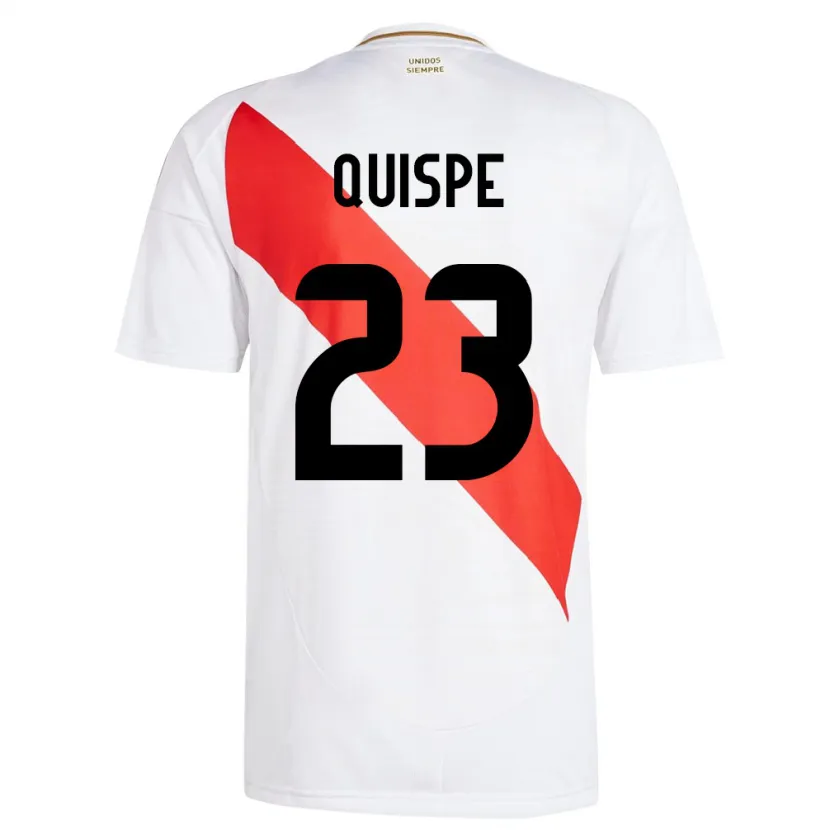 Danxen Uomo Maglia Perù Piero Quispe #23 Bianco Kit Gara Home 24-26 Maglietta