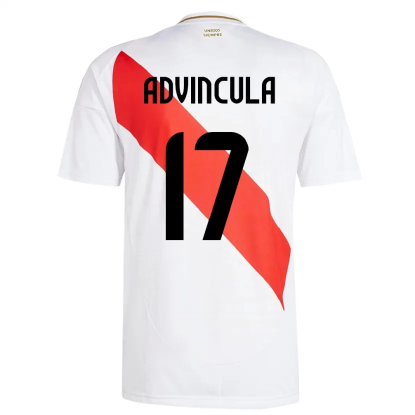 Danxen Uomo Maglia Perù Luis Advíncula #17 Bianco Kit Gara Home 24-26 Maglietta