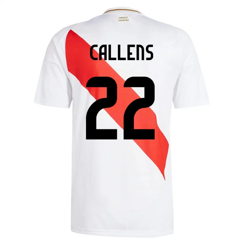 Danxen Uomo Maglia Perù Alexander Callens #22 Bianco Kit Gara Home 24-26 Maglietta