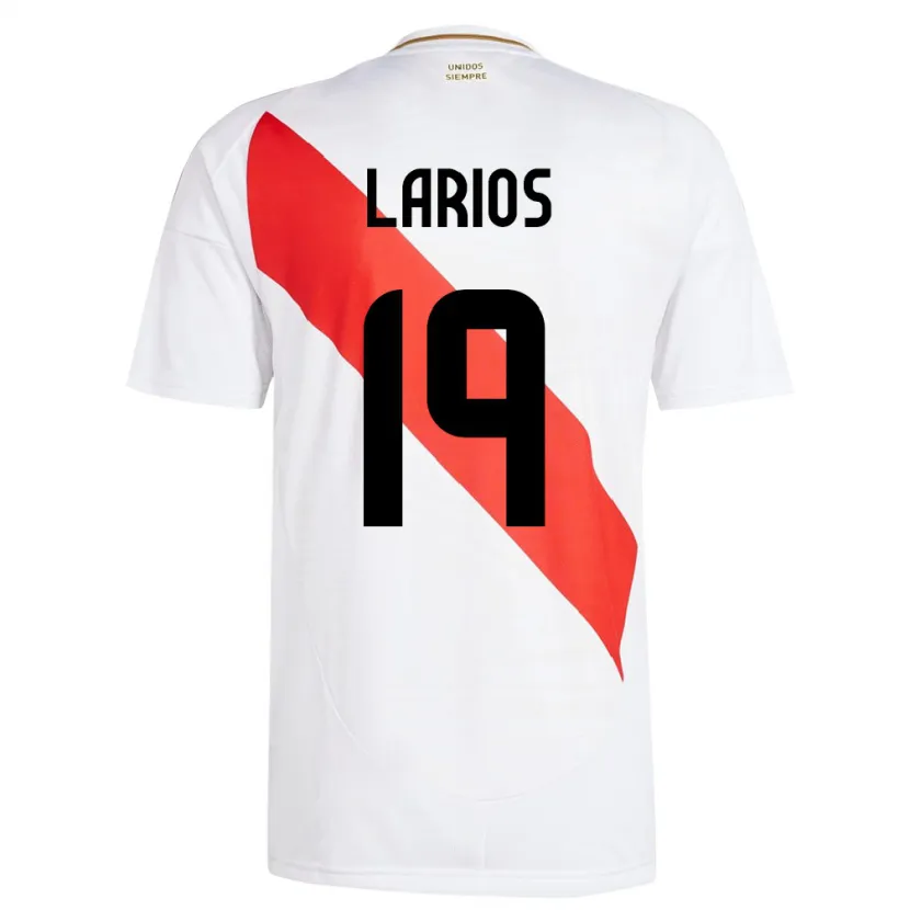 Danxen Uomo Maglia Perù Guillermo Larios #19 Bianco Kit Gara Home 24-26 Maglietta