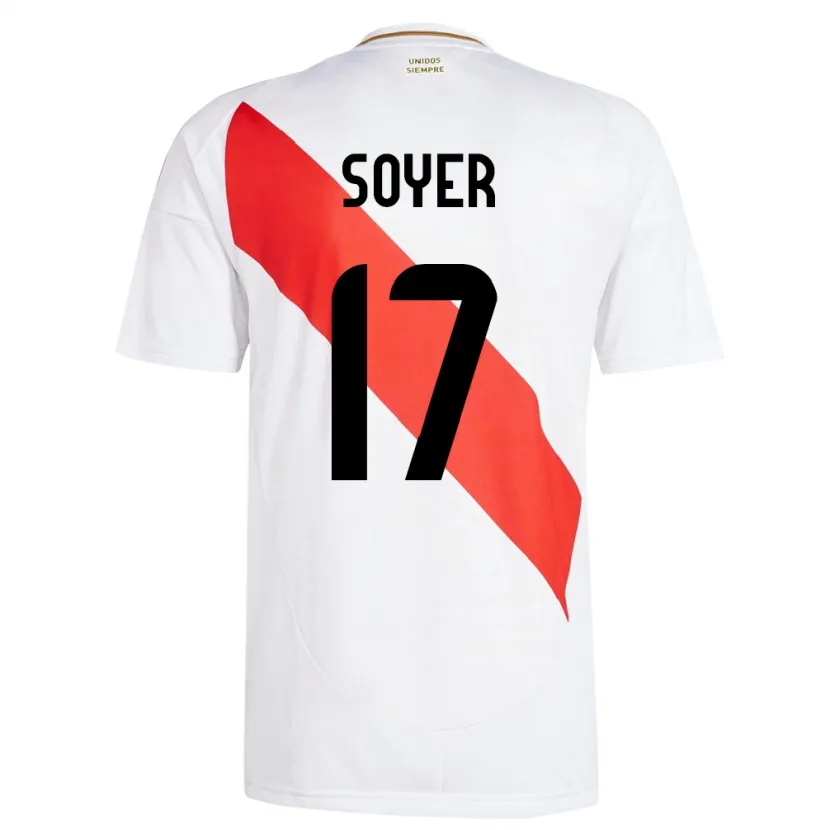 Danxen Uomo Maglia Perù Bassco Soyer #17 Bianco Kit Gara Home 24-26 Maglietta