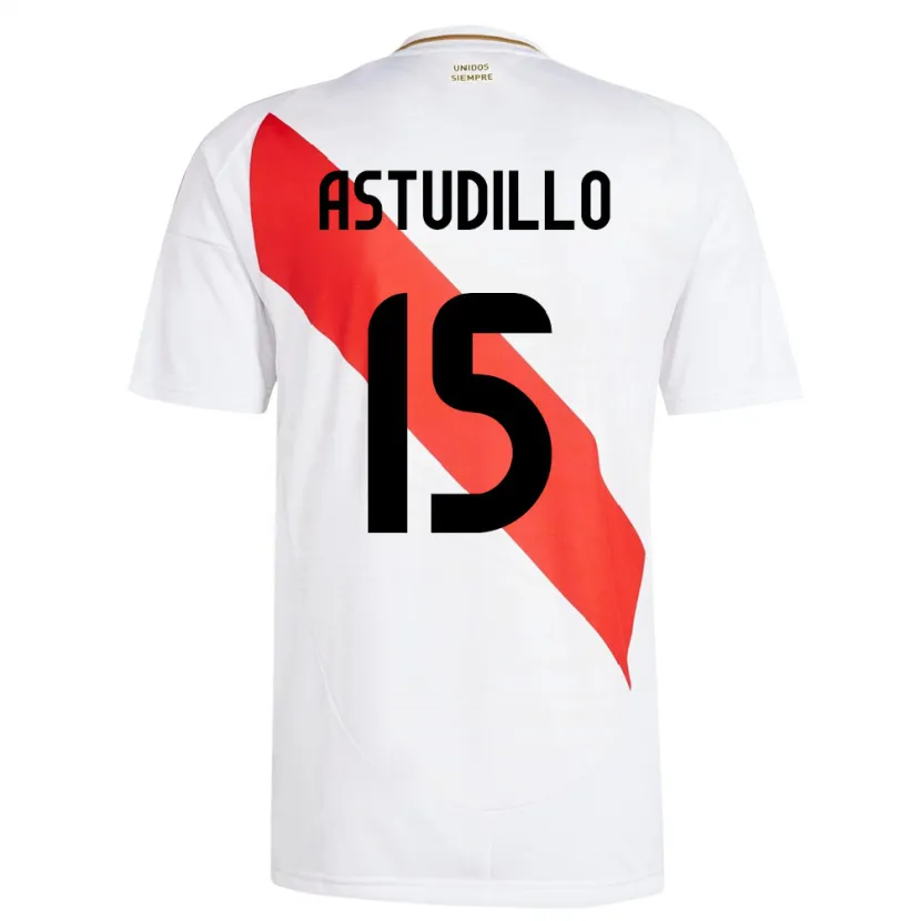 Danxen Uomo Maglia Perù Julinho Astudillo #15 Bianco Kit Gara Home 24-26 Maglietta