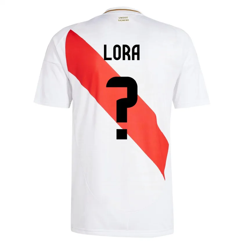 Danxen Uomo Maglia Perù Fabrizio Lora #0 Bianco Kit Gara Home 24-26 Maglietta