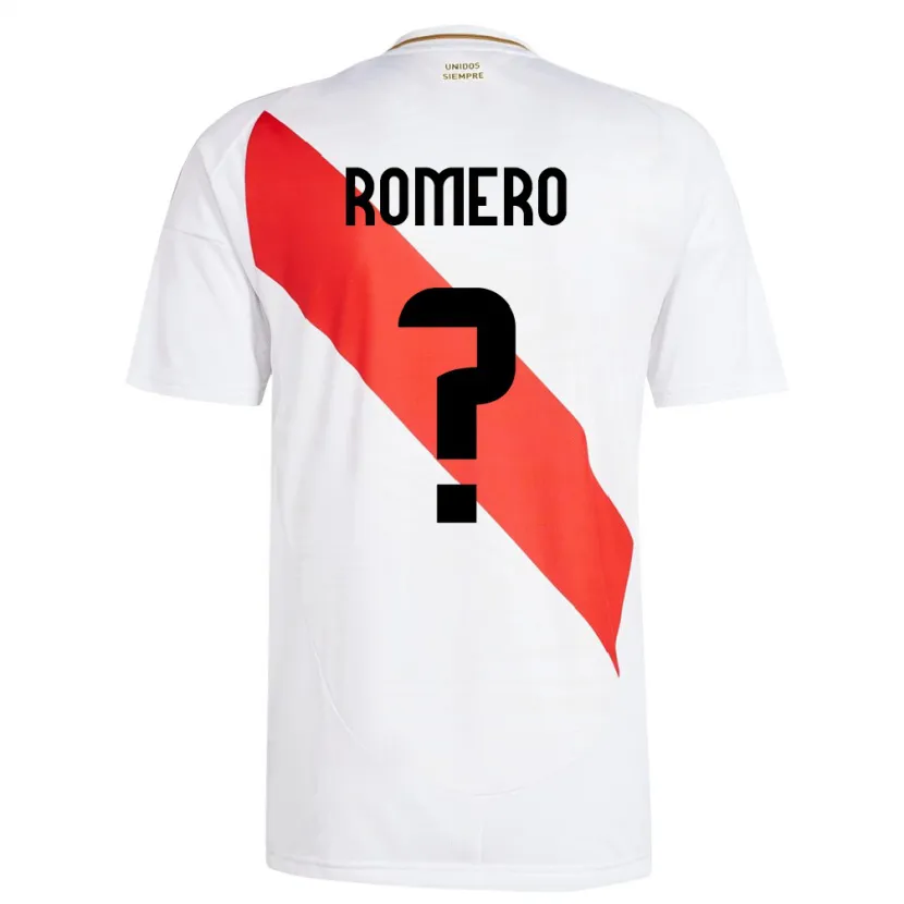 Danxen Uomo Maglia Perù José Romero #0 Bianco Kit Gara Home 24-26 Maglietta