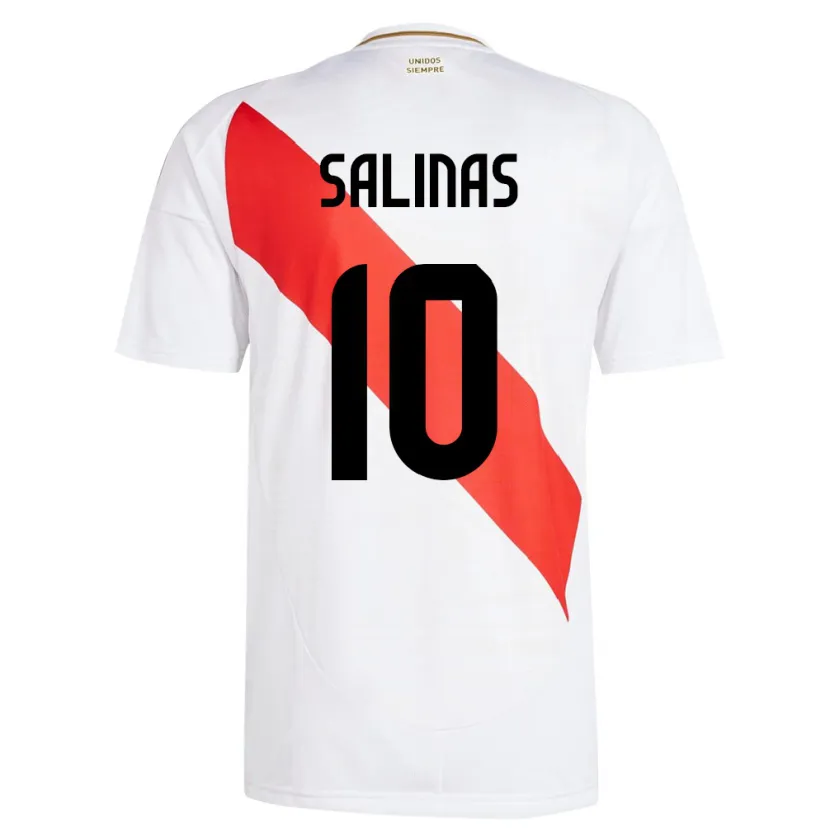 Danxen Uomo Maglia Perù Thiago Salinas #10 Bianco Kit Gara Home 24-26 Maglietta