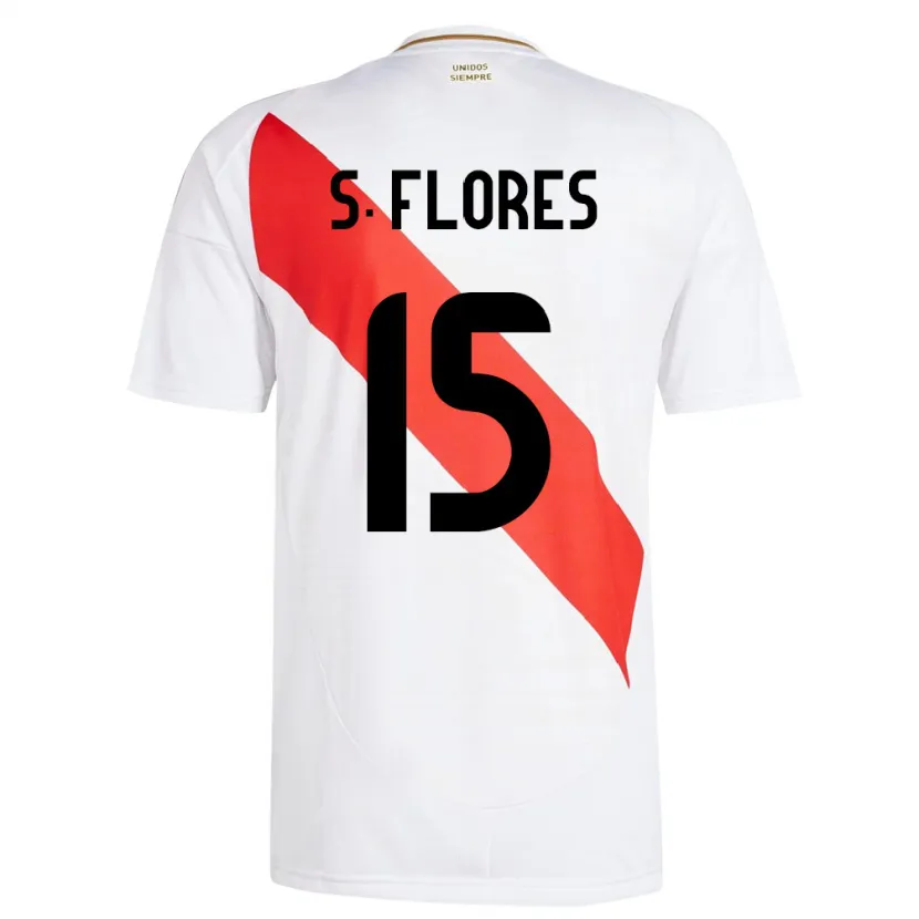 Danxen Uomo Maglia Perù Scarleth Flores #15 Bianco Kit Gara Home 24-26 Maglietta
