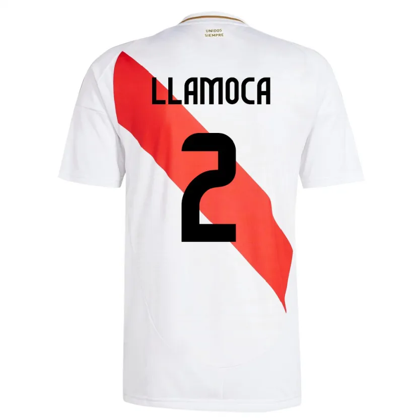 Danxen Uomo Maglia Perù Braelynn Llamoca #2 Bianco Kit Gara Home 24-26 Maglietta