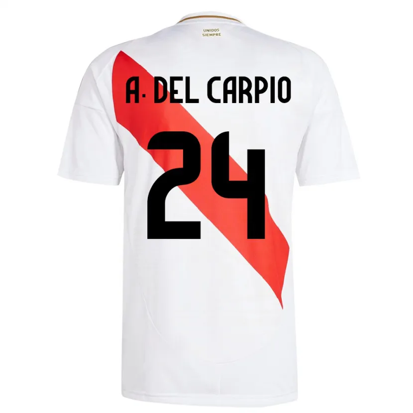Danxen Uomo Maglia Perù Annie Del Carpio #24 Bianco Kit Gara Home 24-26 Maglietta