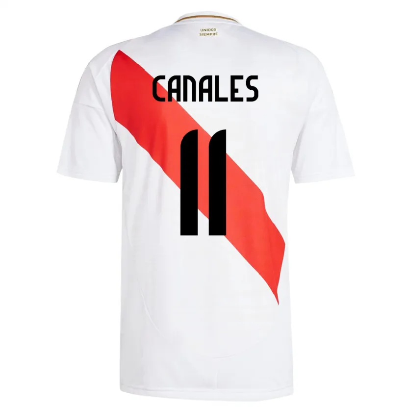 Danxen Uomo Maglia Perù Xioczana Canales #11 Bianco Kit Gara Home 24-26 Maglietta