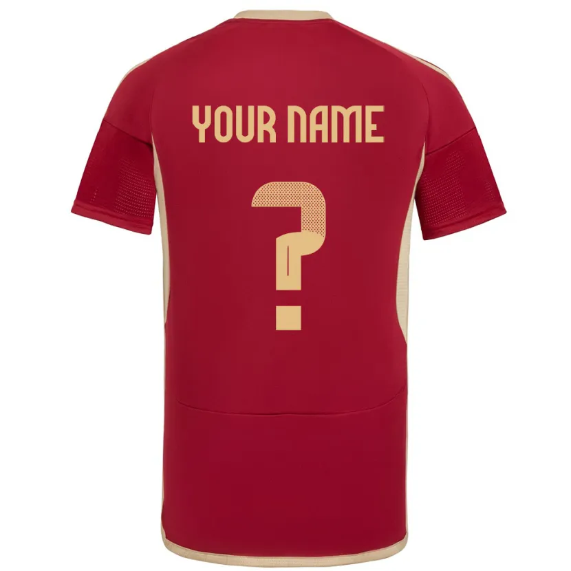 Danxen Uomo Maglia Venezuela Il Tuo Nome #0 Borgogna Kit Gara Home 24-26 Maglietta